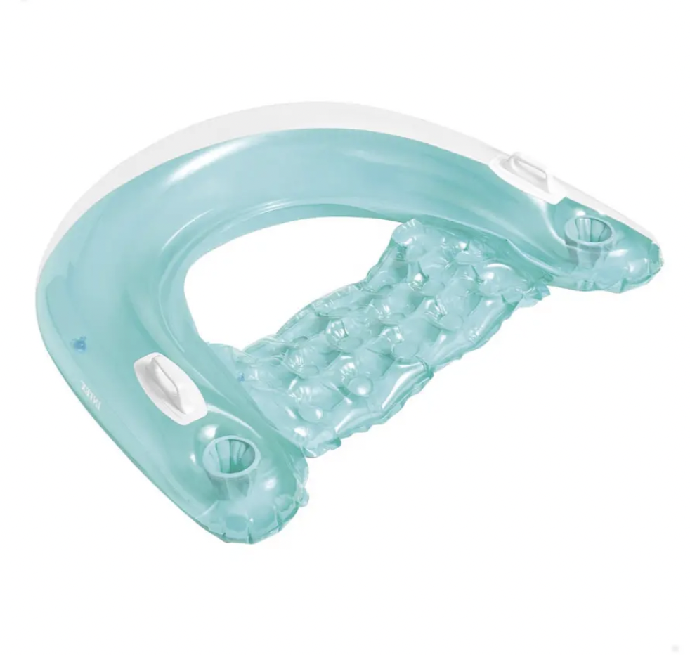 ASIENTO FLOTANTE INFLABLE INTEX CON SUJETADORES 152X99 CM SIT 'N FLOAT AZUL - 1