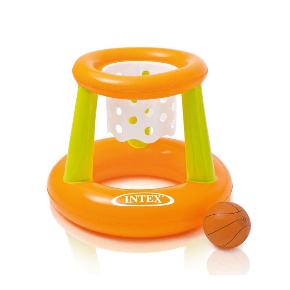 JUEGO PISCINA INFLABLE INTEX ARO DE BASKETBALL FLOATING HOOPS + PELOTA INFLABLE