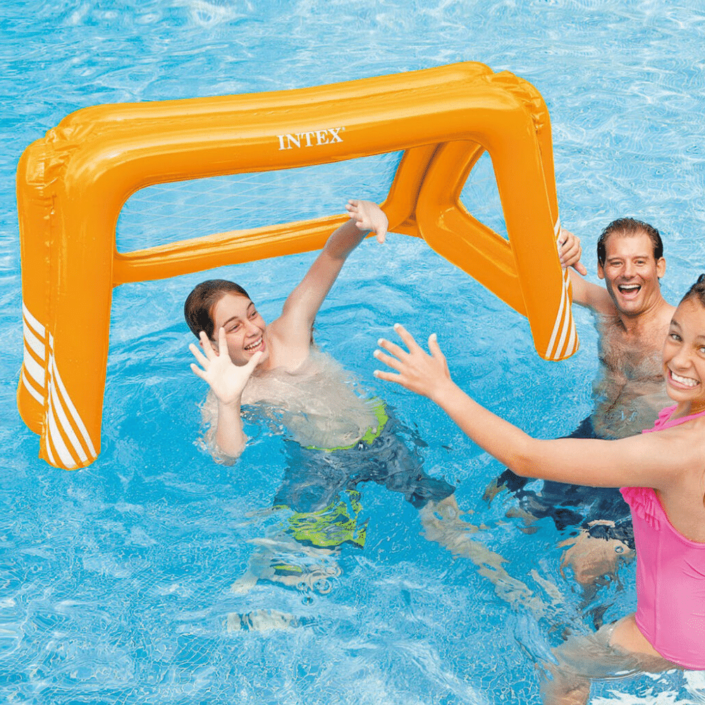 INFLABLE INTEX JUEGO PISCINA ARCO FÚTBOL Y WATERPOLO FUN GOALS + PELOTA NARANJA - 3