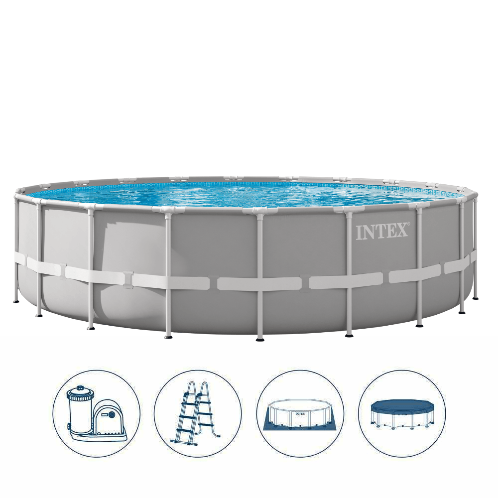 PISCINA ESTRUCTURAL INTEX PRISMA FRAME SET 610X132 CM + BOMBA + ESCALERA + COBERTOR + BASE - 5