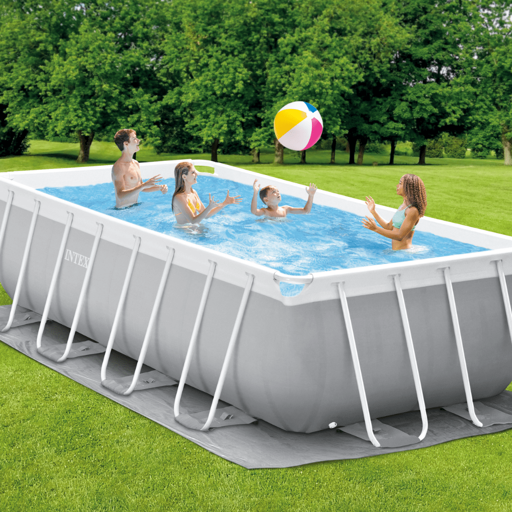 PISCINA ESTRUCTURAL INTEX PRISMA FRAME SET 488X244X107 CM + BOMBA + ESCALERA + COBERTOR + BASE - 4