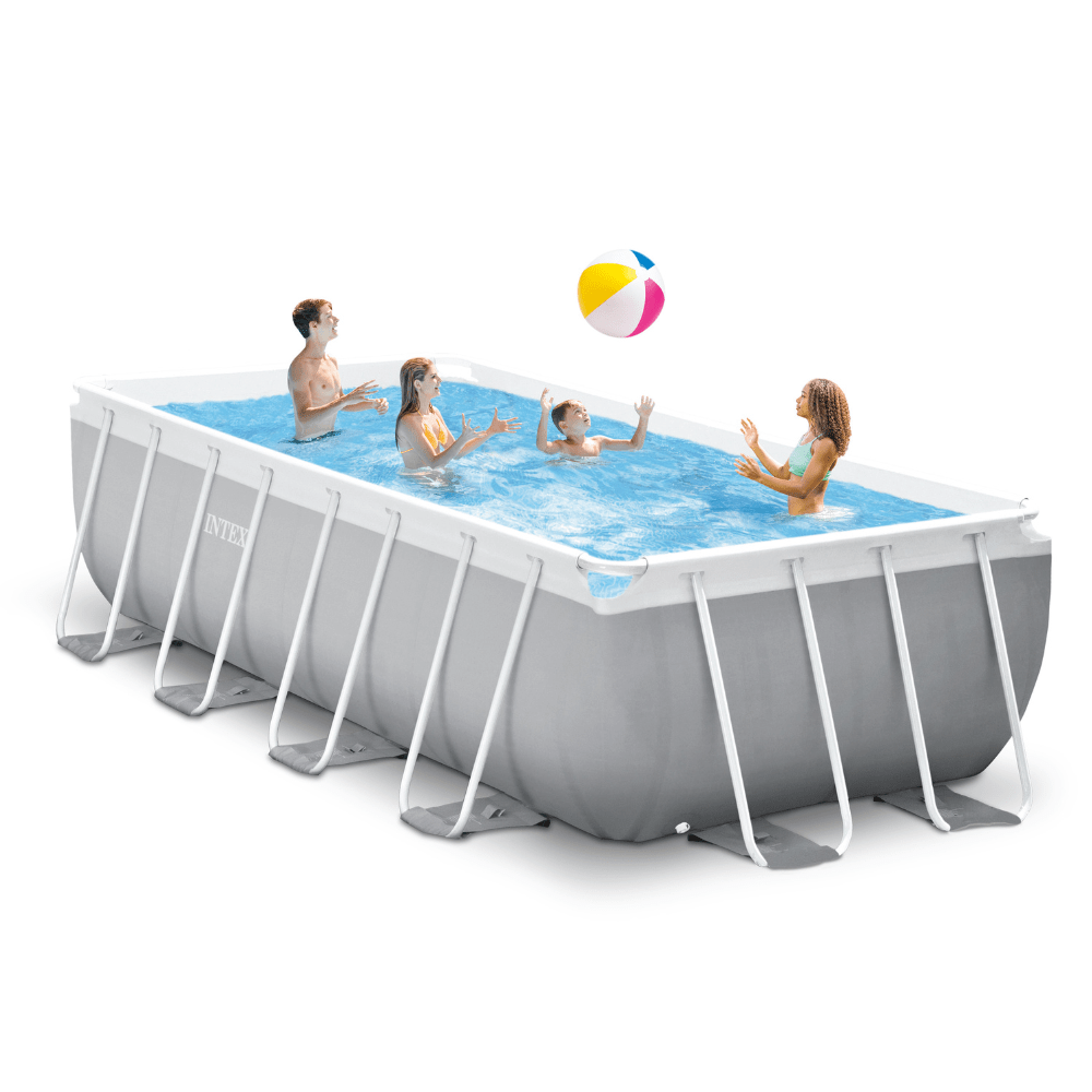PISCINA ESTRUCTURAL INTEX PRISMA FRAME SET 488X244X107 CM + BOMBA + ESCALERA + COBERTOR + BASE - 5