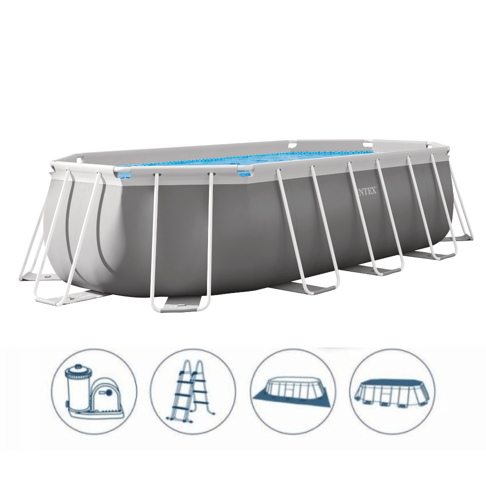 PISCINA ESTRUCTURAL INTEX PRISMA FRAME SET 503X274X122 CM + BOMBA + ESCALERA + COBERTOR + BASE - 5