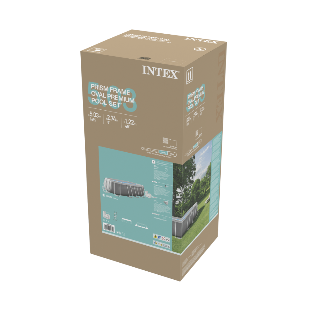 PISCINA ESTRUCTURAL INTEX PRISMA FRAME SET 503X274X122 CM + BOMBA + ESCALERA + COBERTOR + BASE - 11