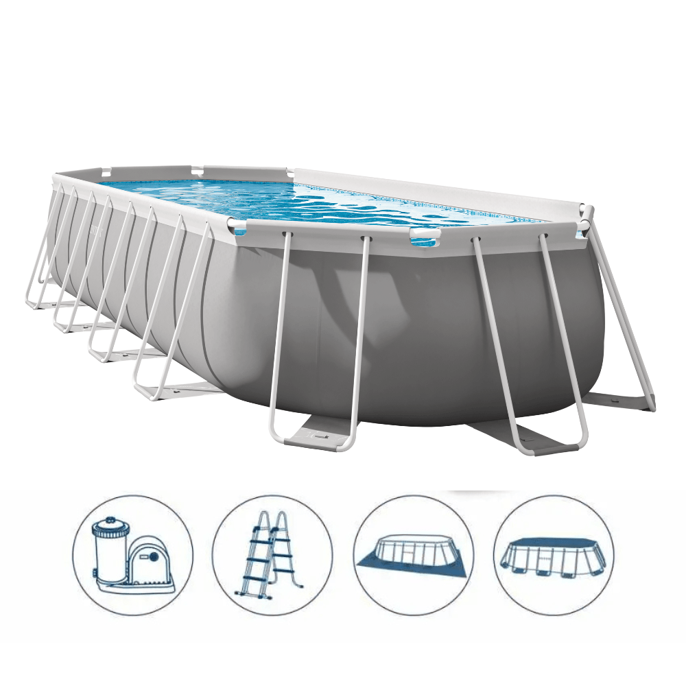 PISCINA ESTRUCTURAL INTEX PRISMA FRAME SET 610X305X122 CM + BOMBA + ESCALERA + COBERTOR + BASE - 5