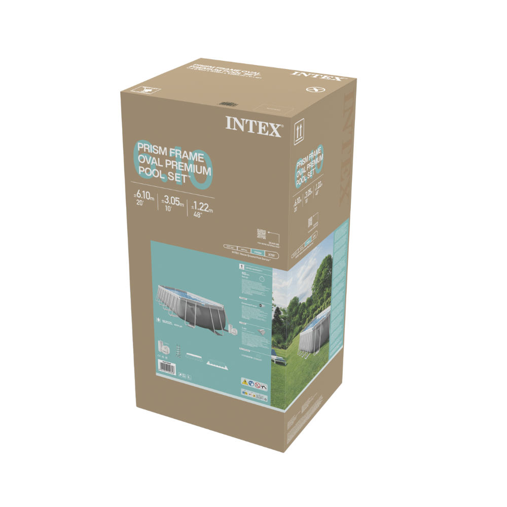 PISCINA ESTRUCTURAL INTEX PRISMA FRAME SET 610X305X122 CM + BOMBA + ESCALERA + COBERTOR + BASE - 11