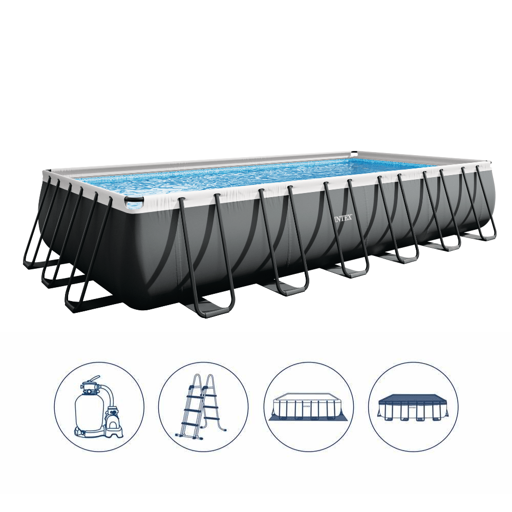 PISCINA ESTRUCTURAL INTEX ULTRA XTR FRAME SET 732X366X132 CM + BOMBA + ESCALERA + COBERTOR + BASE - 6