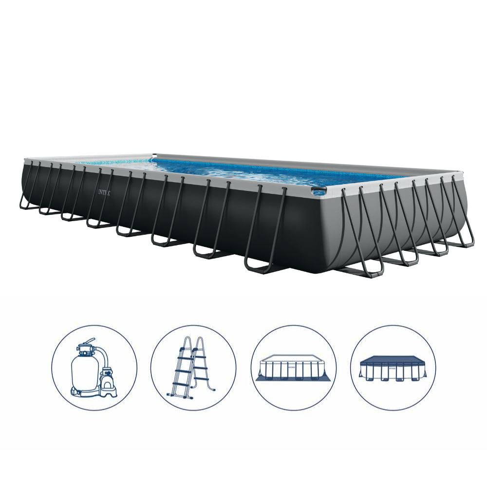 PISCINA ESTRUCTURAL INTEX ULTRA XTR FRAME SET 975X488X132 CM + BOMBA + ESCALERA + COBERTOR + BASE - 5