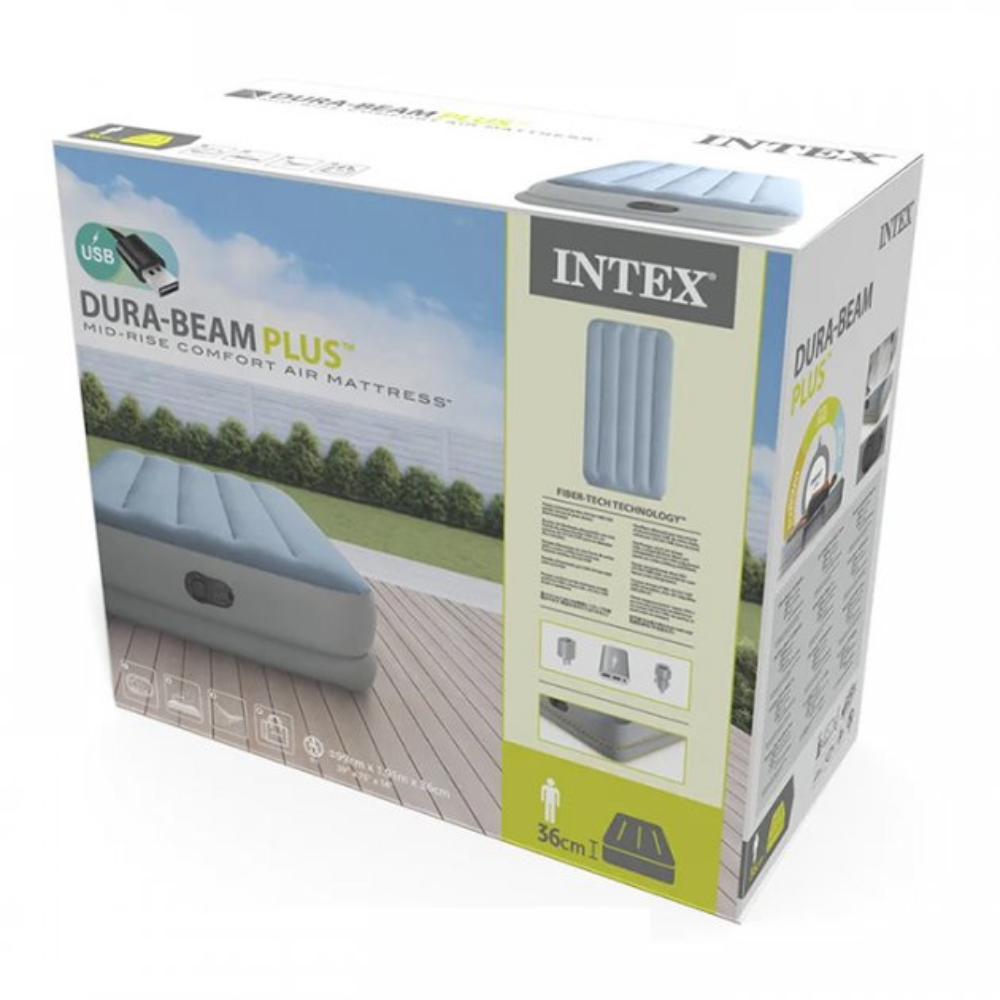 COLCHÓN INFLABLE INTEX ELÉCTRICO USB 1,5 PLAZAS 99X191X36 CM MID-RISE COMFORT - 8