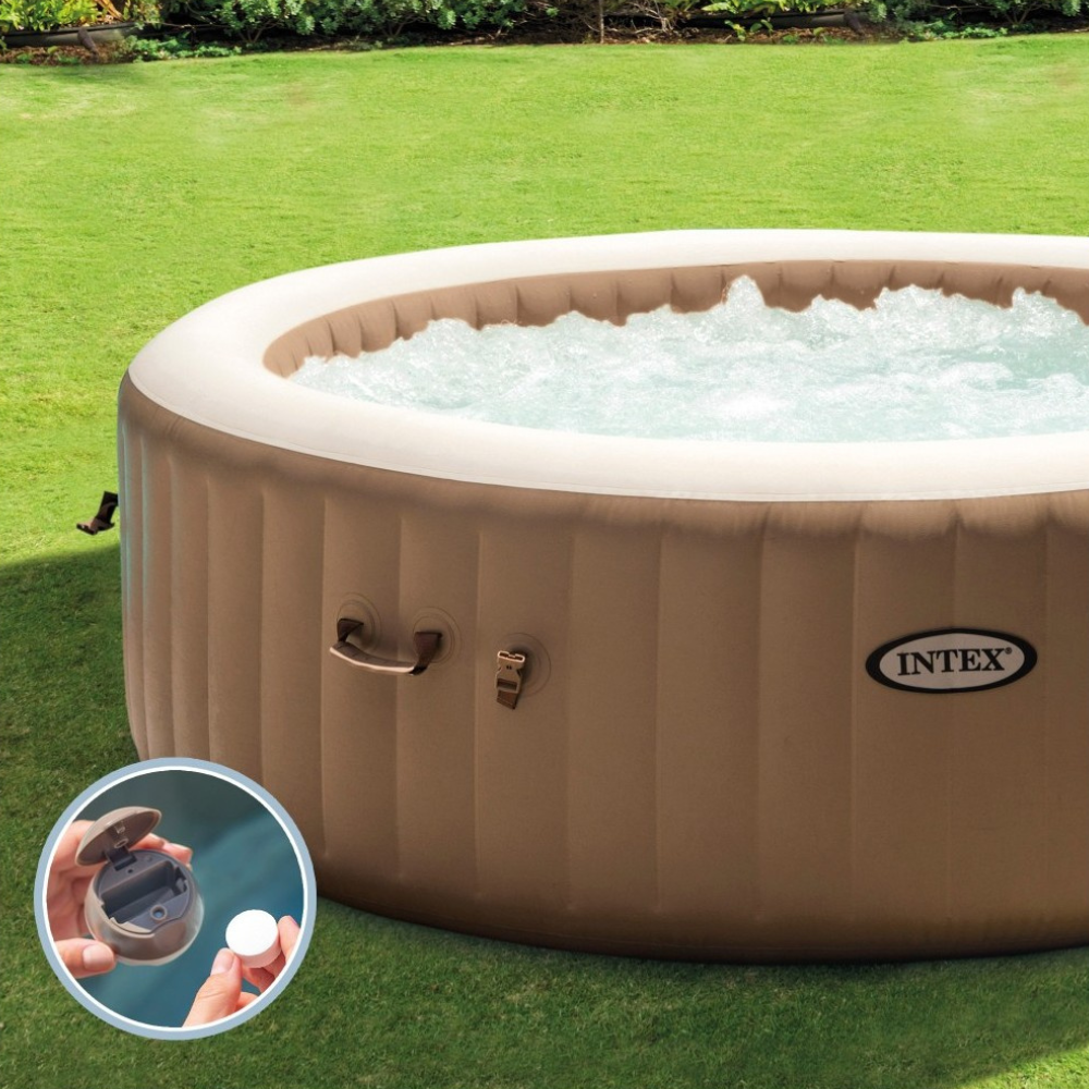 JACUZZI INTEX 196 X 71 CM SPA HOT TUB INFLABLE BUBBLE MASSAGE 4 PERSONAS - 4