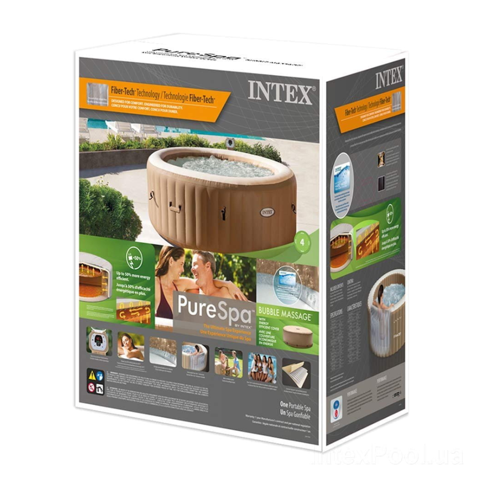 JACUZZI INTEX 196 X 71 CM SPA HOT TUB INFLABLE BUBBLE MASSAGE 4 PERSONAS - 9