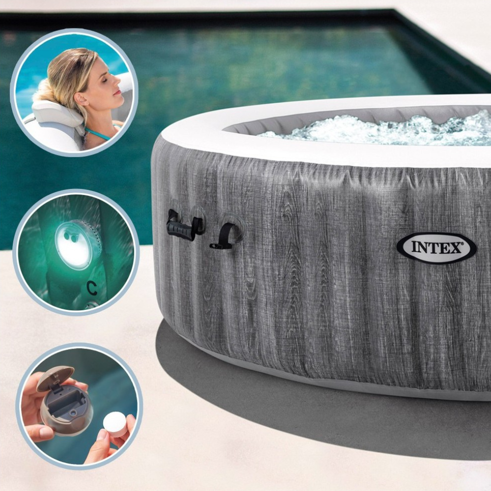 SPA HOT TUB INFLABLE INTEX GREYWOOD DELUXE 6 PERSONAS - 4