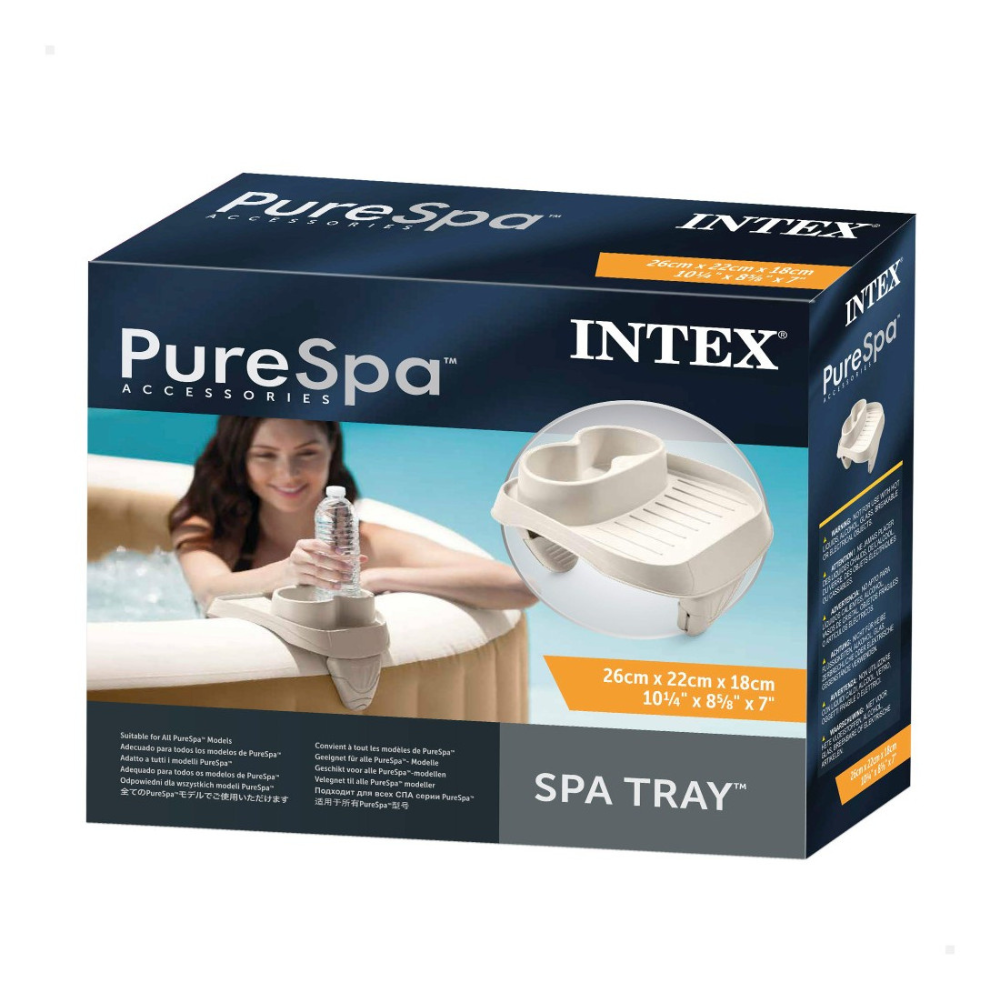 SOPORTE INTEX BEBIDAS SPA HOT TUB 2 PORTAVASOS + BANDEJA 26X22X18 CMS - 7