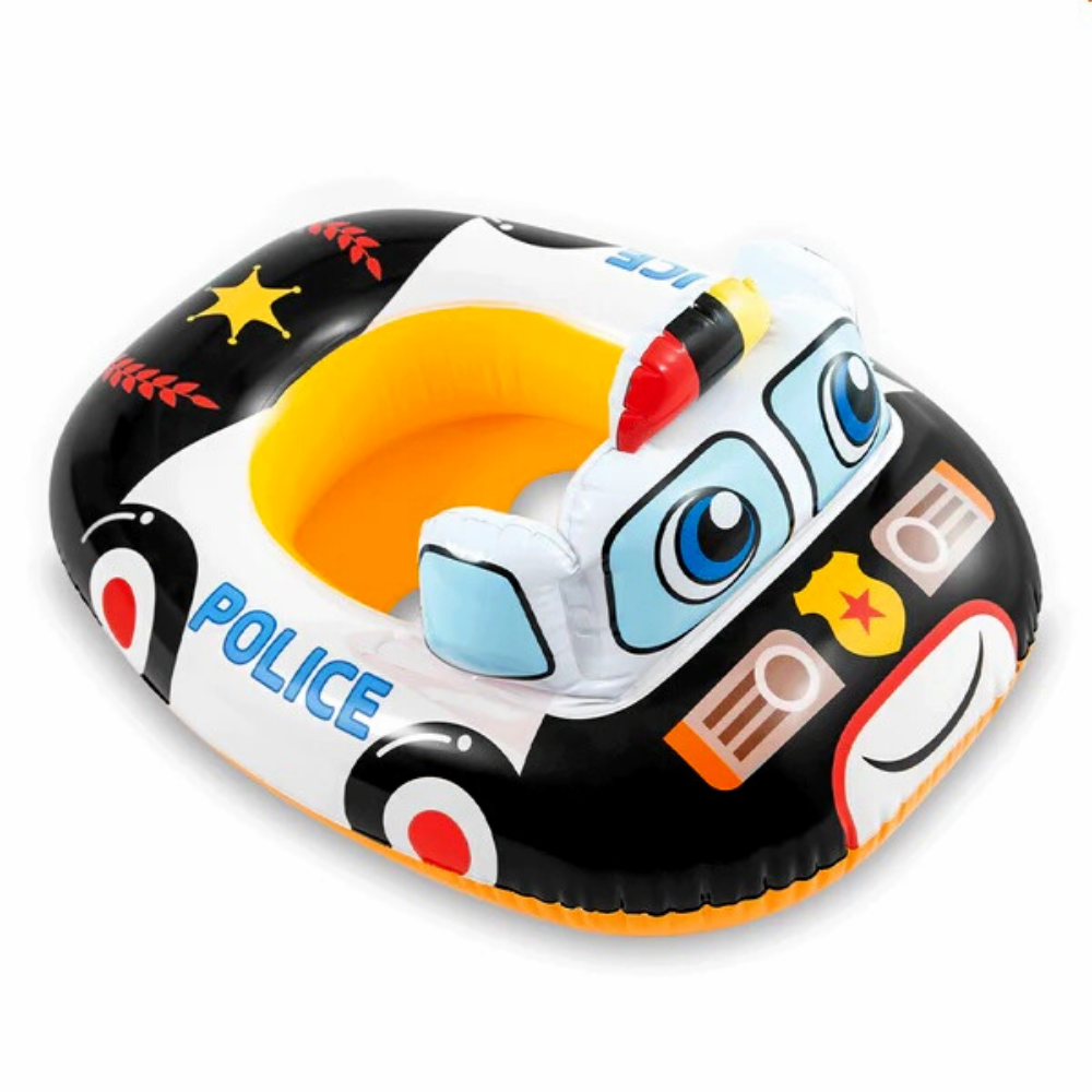 FLOTADOR INFLABLE INTEX BEBÉ AUTO POLICÍA CAPACIDAD 15 KG - 1