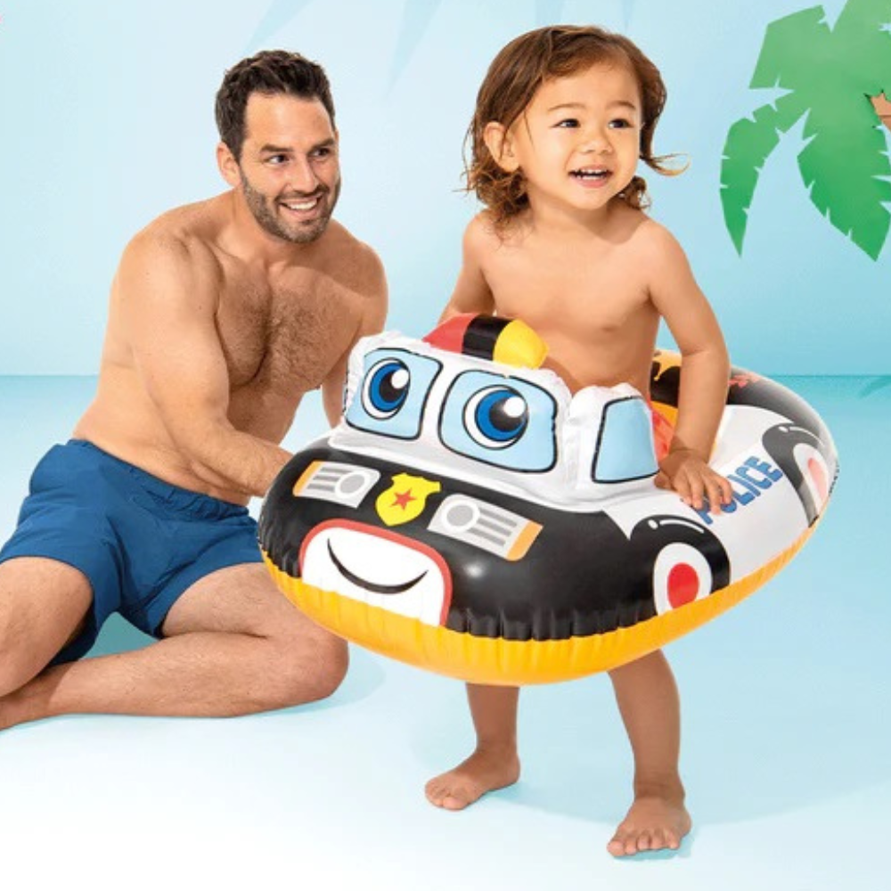 FLOTADOR INFLABLE INTEX BEBÉ AUTO POLICÍA CAPACIDAD 15 KG - 3