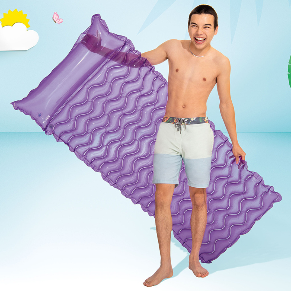 FLOTADOR INFLABLE INTEX MAT 229X86 CM TOTE-N-FLOAT MORADO - 4