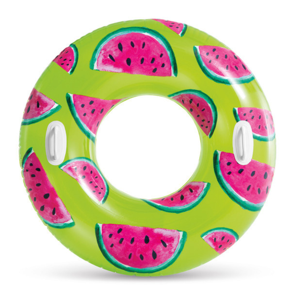 FLOTADOR INFLABLE INTEX REDONDO CON SUJETADORES 107 CM TROPICAL FRUIT TUBE SANDÍA - 1