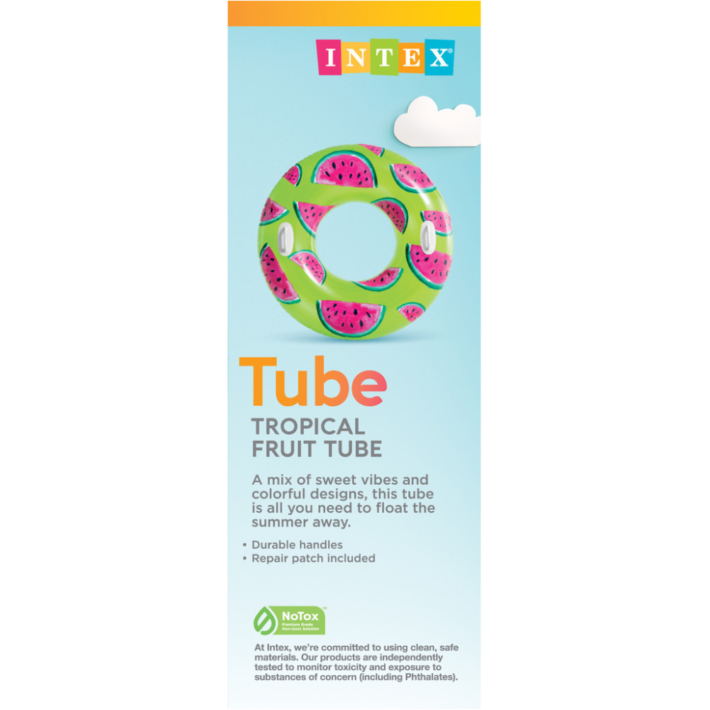 FLOTADOR INFLABLE INTEX REDONDO CON SUJETADORES 107 CM TROPICAL FRUIT TUBE SANDÍA - 4