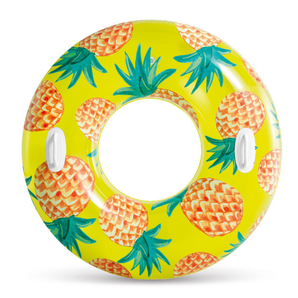 FLOTADOR INFLABLE REDONDO INTEX CON SUJETADORES 107 CM TROPICAL FRUIT TUBE PIÑA - 1