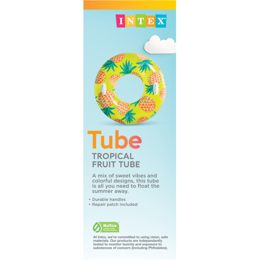 FLOTADOR INFLABLE REDONDO INTEX CON SUJETADORES 107 CM TROPICAL FRUIT TUBE PIÑA - 4