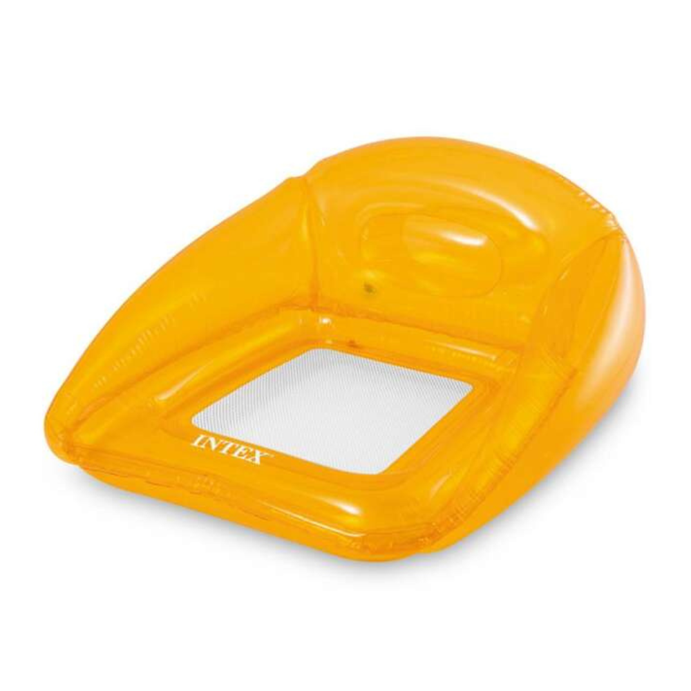 ASIENTO FLOTANTE INFLABLE INTEX 104 X 102 CM TRANSPARENT LOUNGE NARANJA - 1