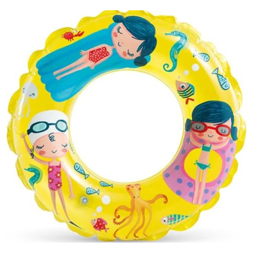 FLOTADOR INFLABLE REDONDO INTEX GIRLS 61 CM TRANSPARENT RING - 1