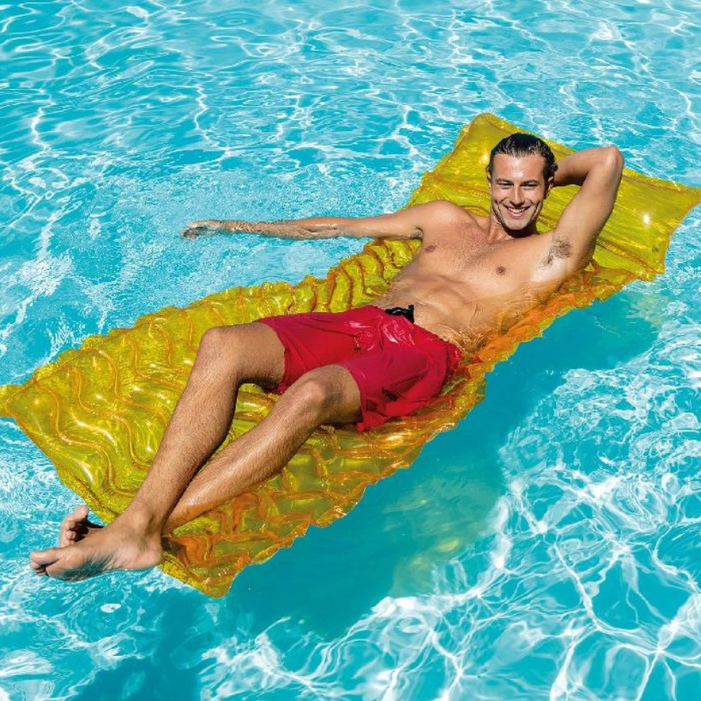 FLOTADOR INFLABLE INTEX MAT 229X86 CM TOTE-N-FLOAT NARANJA - 3