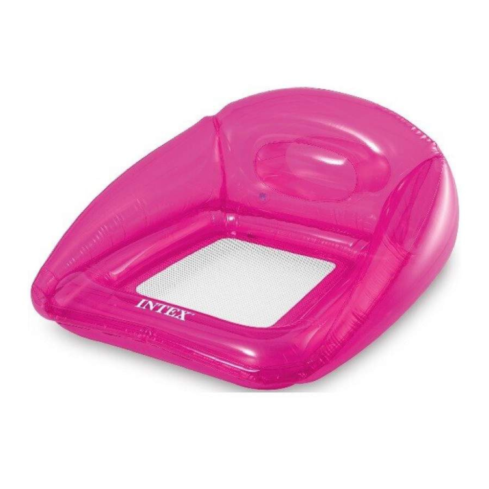 ASIENTO FLOTANTE INFLABLE INTEX 104 X 102 CM TRANSPARENT LOUNGE ROSADO - 1
