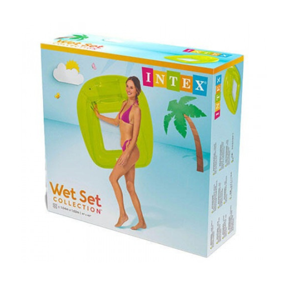 ASIENTO FLOTANTE INFLABLE INTEX 104 X 102 CM TRANSPARENT LOUNGE VERDE - 4