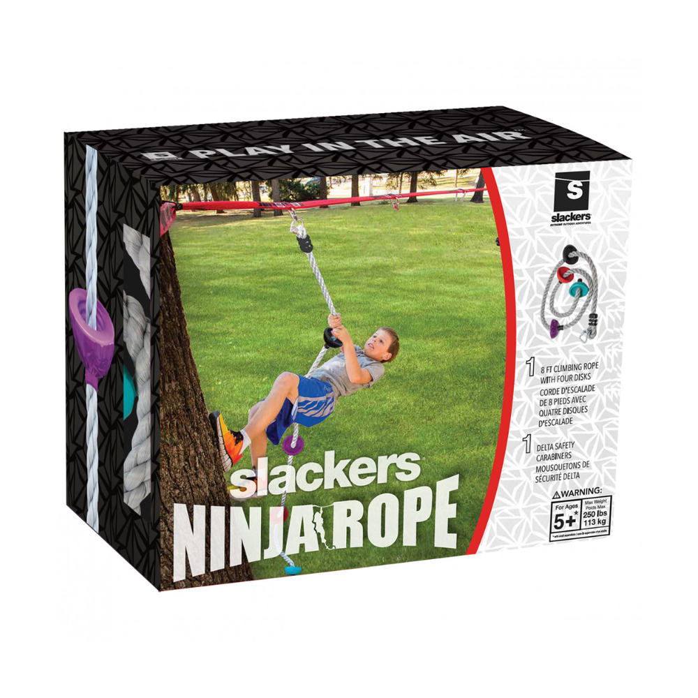 CUERDA PARA TREPAR SLACKERS MULTICOLOR 2.13 M NINJA CIMBING ROPE 7 FEET - 2