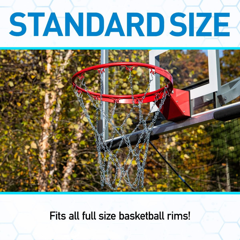 RED BASKETBALL DE METAL FRANKLIN SPORTS HOOP CHAIN 12 LOOP BASKETBALL NET - 3