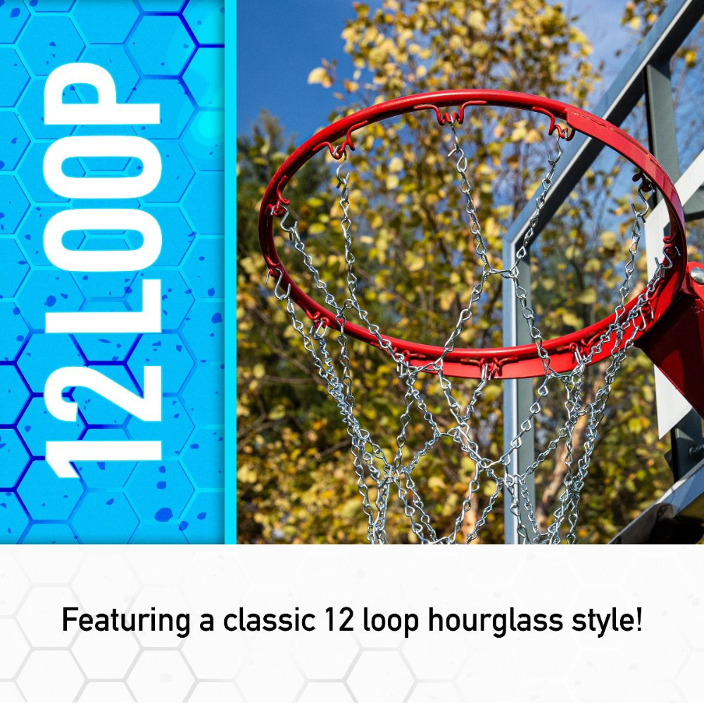 RED BASKETBALL DE METAL FRANKLIN SPORTS HOOP CHAIN 12 LOOP BASKETBALL NET - 4