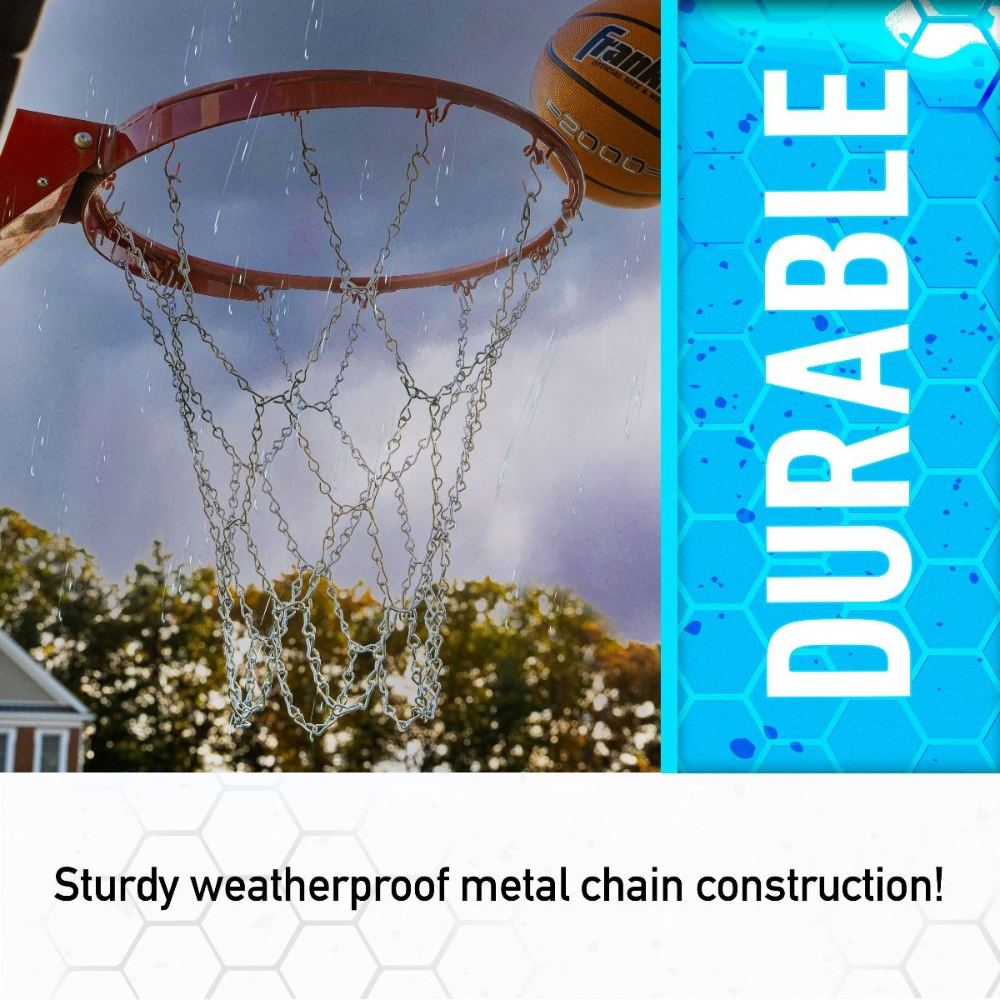 RED BASKETBALL DE METAL FRANKLIN SPORTS HOOP CHAIN 12 LOOP BASKETBALL NET - 5