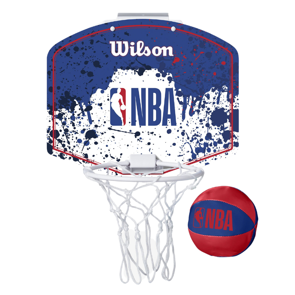TABLERO DE BASKETBALL WILSON PVC DE PUERTA NBA MINI HOOP TEAM 28,5 X 24 CM AZUL - 1