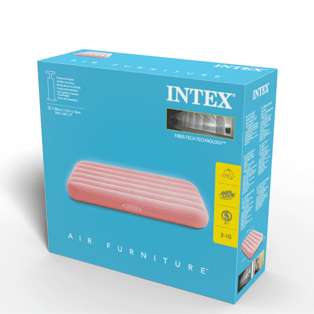 COLCHON INFLABLE INTEX 1 PLAZA NIÑO 88X157X18 CM COZY KIDZ ROSADO - 6