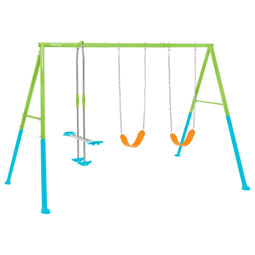 SET INTEX COLUMPIO DE 3 ACCESORIOS THREE FEATURE SWING VERDE AZUL MOD 1 - 1