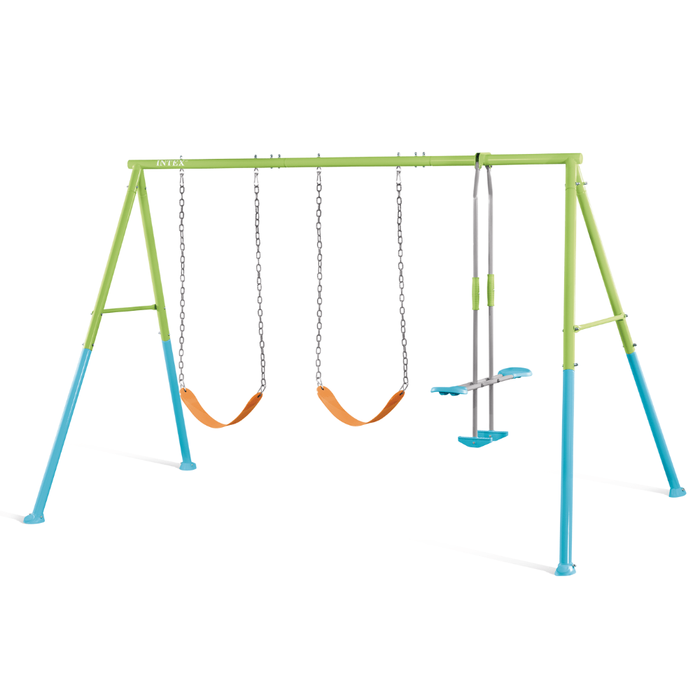 SET INTEX COLUMPIO DE 3 ACCESORIOS THREE FEATURE SWING VERDE AZUL MOD 1 - 2