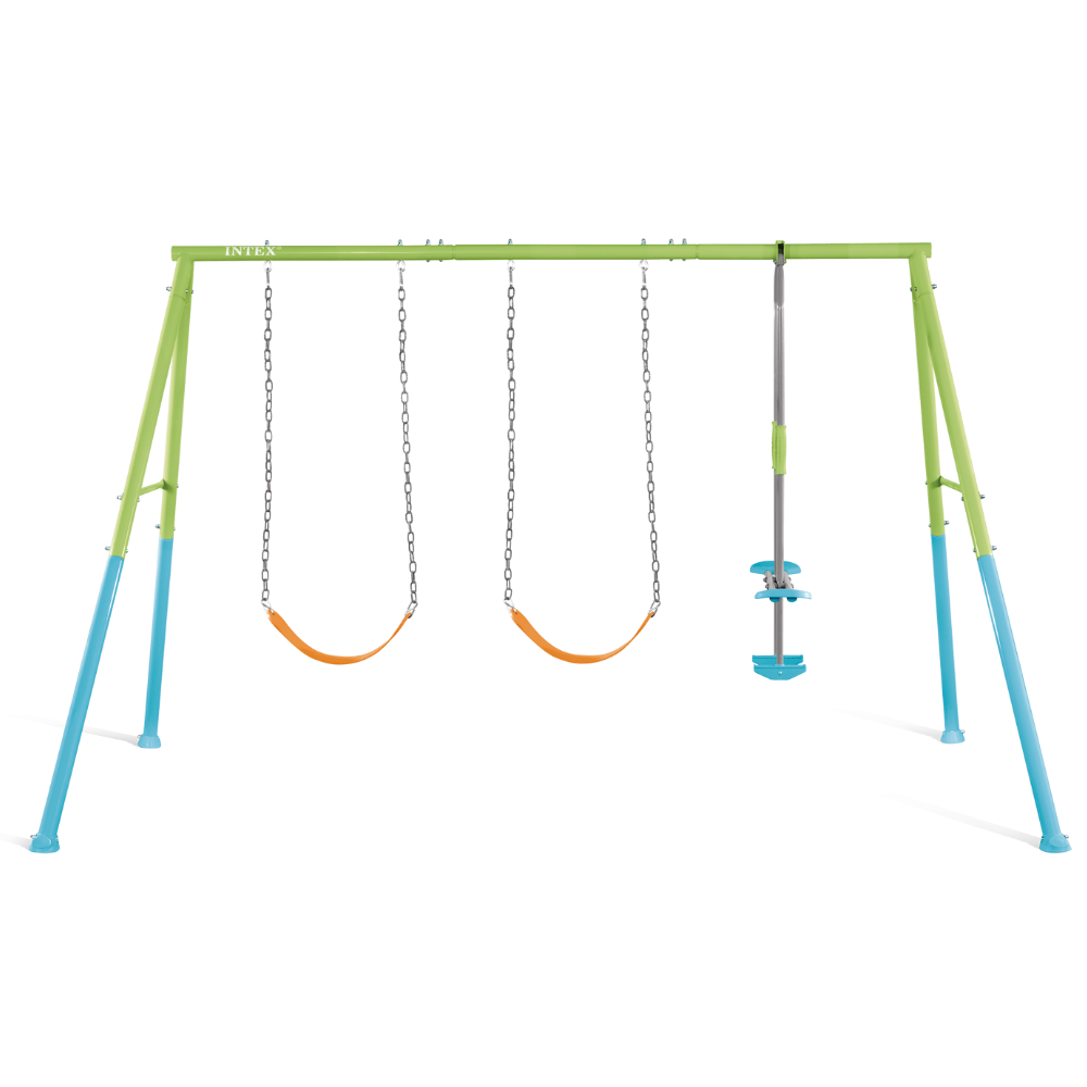 SET INTEX COLUMPIO DE 3 ACCESORIOS THREE FEATURE SWING VERDE AZUL MOD 1 - 3