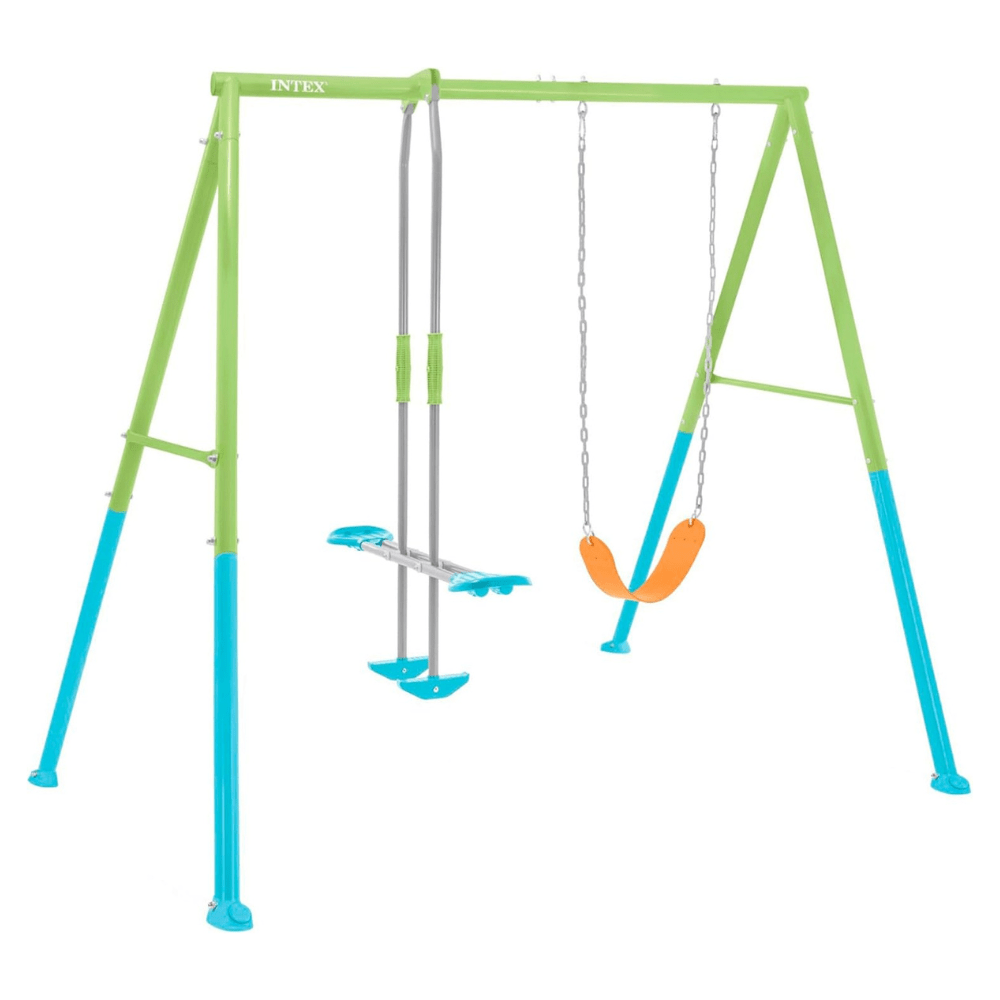 SET INTEX COLUMPIO DE 2 ACCESORIOS TWO FEATURE SWING VERDE AZUL MOD 1 - 1