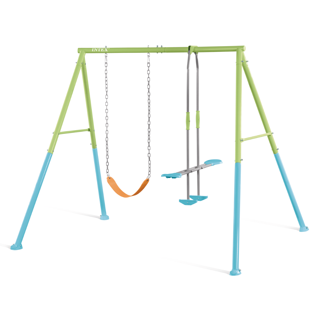 SET INTEX COLUMPIO DE 2 ACCESORIOS TWO FEATURE SWING VERDE AZUL MOD 1 - 2