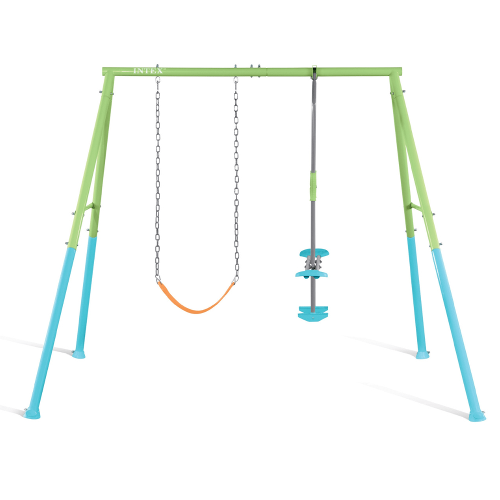 SET INTEX COLUMPIO DE 2 ACCESORIOS TWO FEATURE SWING VERDE AZUL MOD 1 - 3