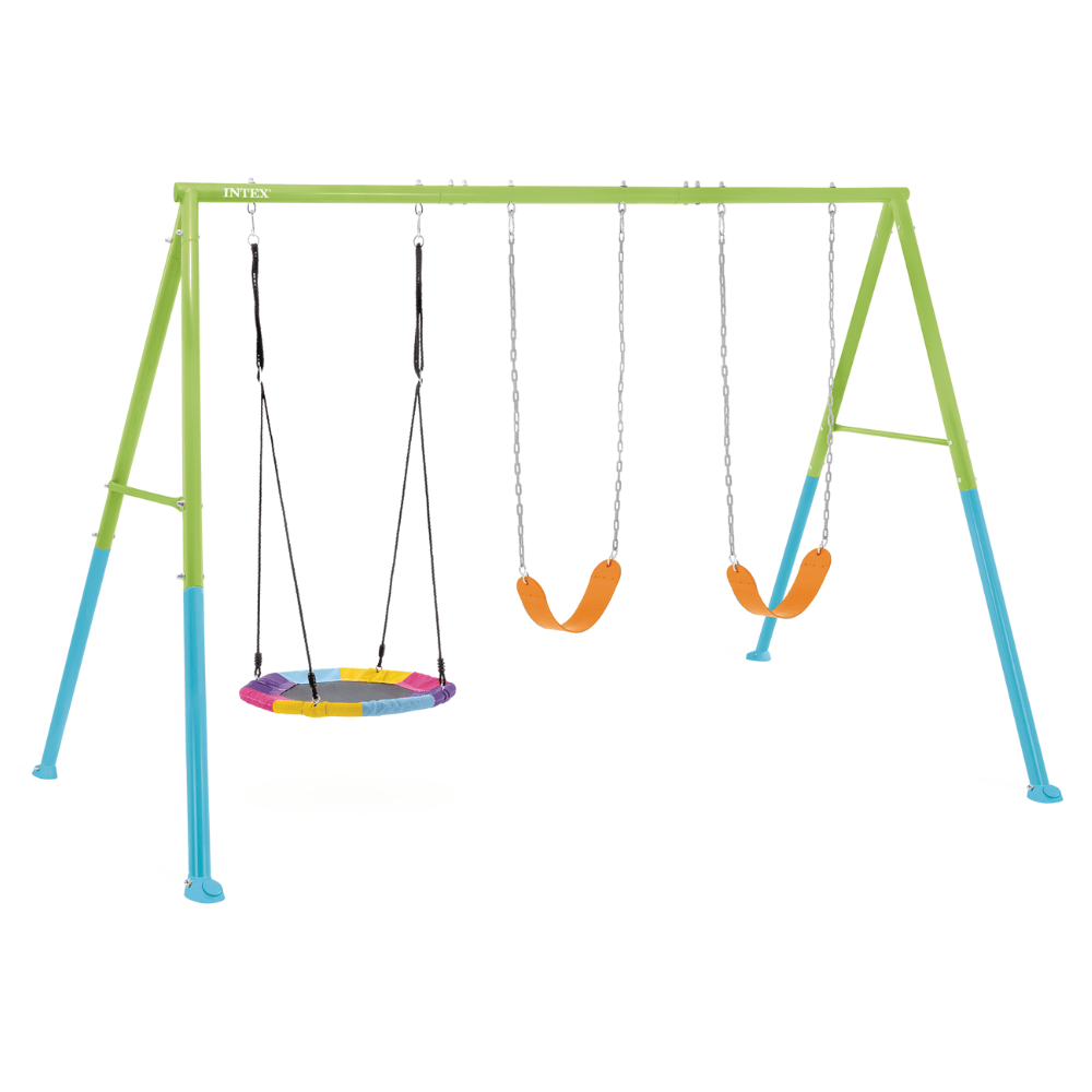 SET INTEX COLUMPIO DE 3 ACCESORIOS THREE FEATURE SWING VERDE AZUL MOD 2 - 1