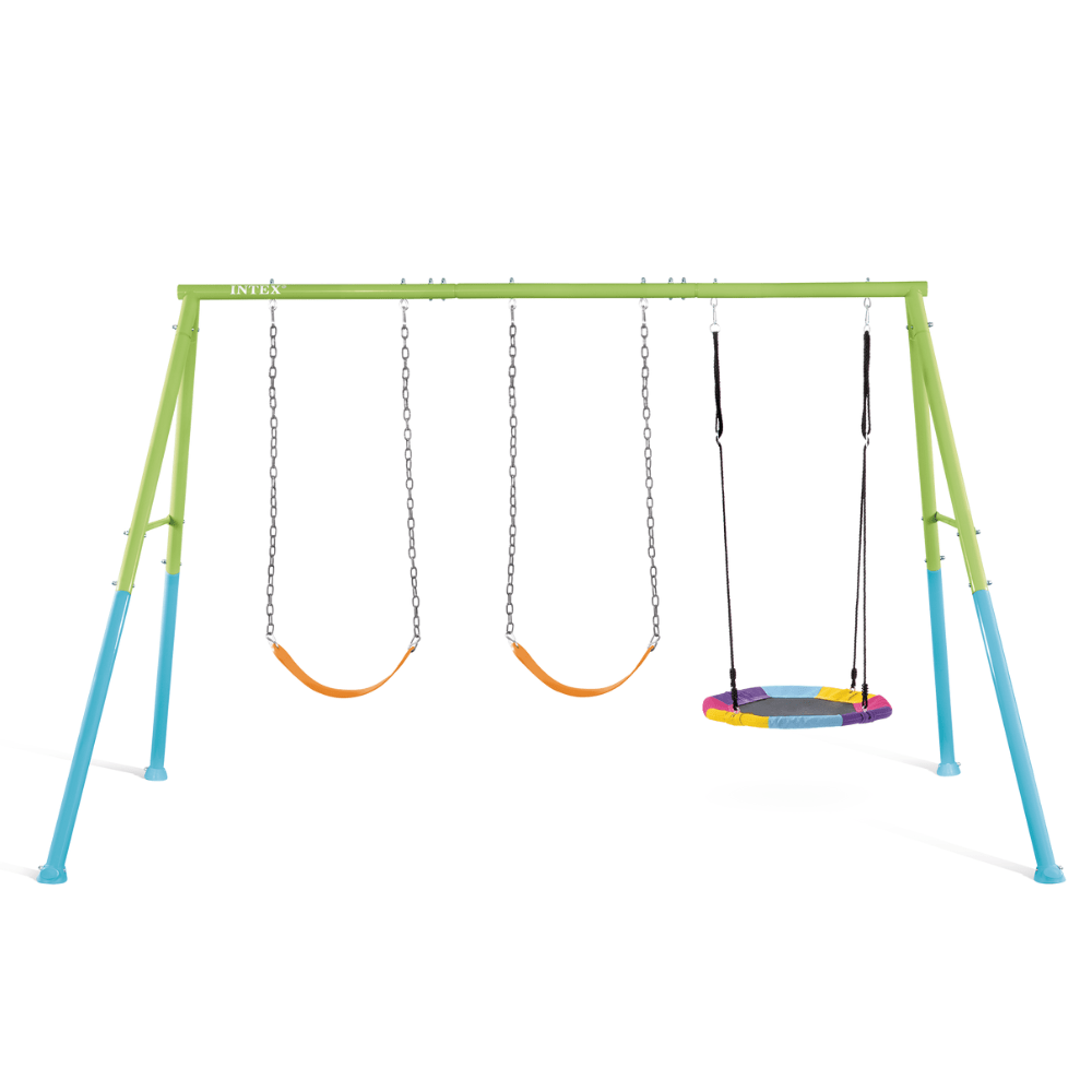SET INTEX COLUMPIO DE 3 ACCESORIOS THREE FEATURE SWING VERDE AZUL MOD 2 - 2