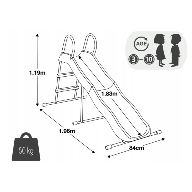 RESBALÍN (TOBOGÁN) AZUL 1.96 M INTEX FREESTANDING SLIDE 6.5 FT - 5