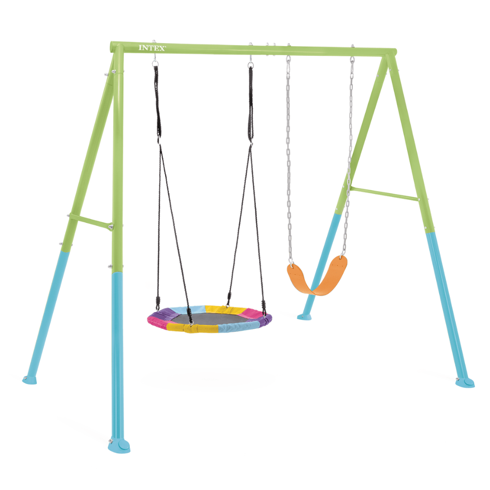 SET INTEX COLUMPIO DE 2 ACCESORIOS TWO FEATURE SWING VERDE AZUL MOD 2 - 1