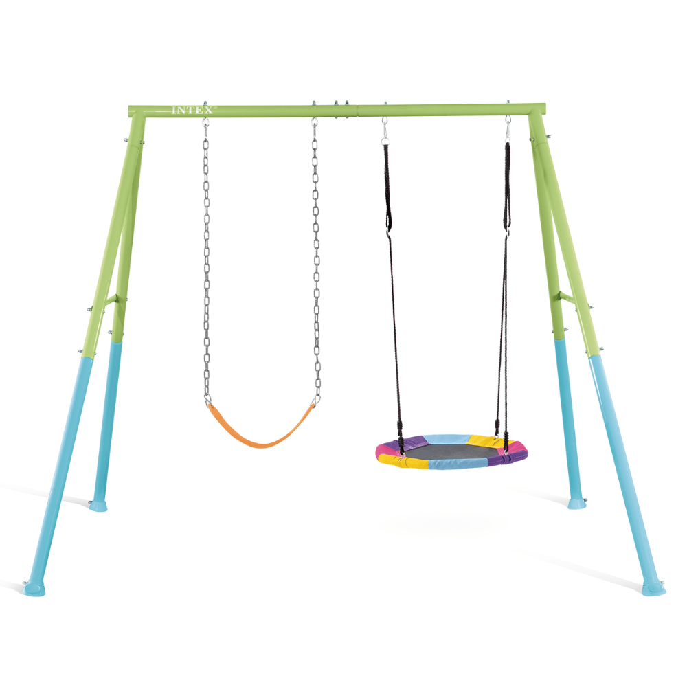SET INTEX COLUMPIO DE 2 ACCESORIOS TWO FEATURE SWING VERDE AZUL MOD 2 - 2