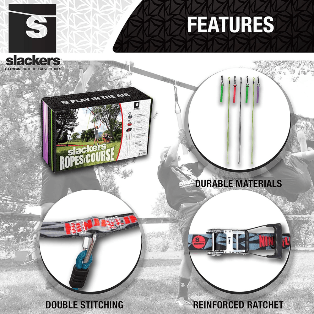 SET DE JUEGO SLACKERS MULTICOLOR OBSTÁCULOS ROPES COURSE 11 M KIT 36 FT - 3