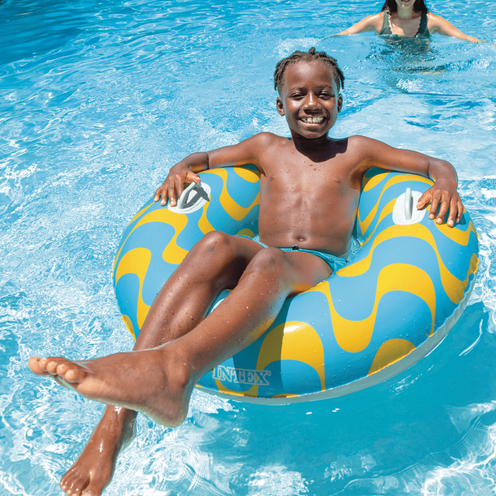 FLOTADOR INFLABLE INTEX REDONDO CON SUJETADORES 91 CM WAVY DREAMS TUBE AZUL - 5