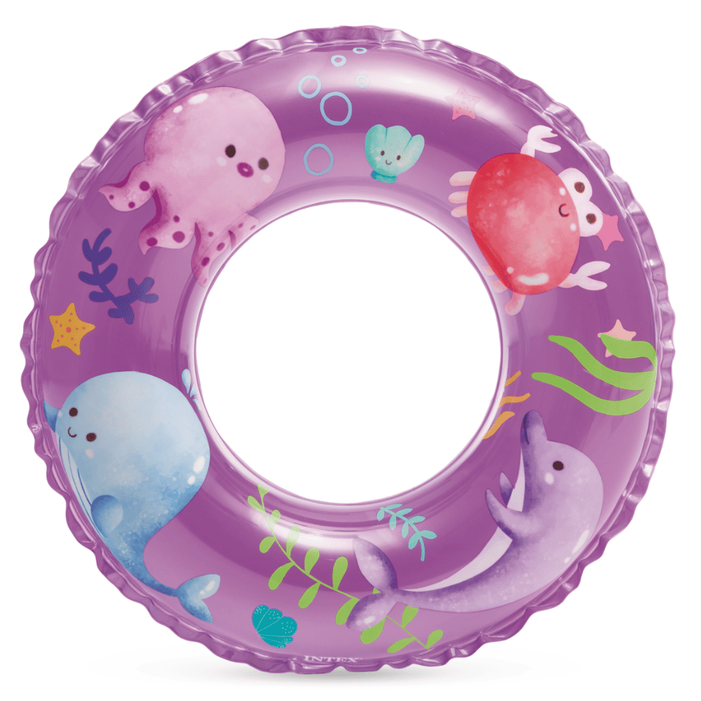 FLOTADOR INFLABLE REDONDO INTEX MORADO 61 CM TRANSPARENT RING - 1