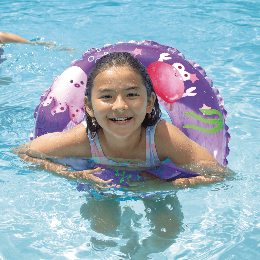 FLOTADOR INFLABLE REDONDO INTEX MORADO 61 CM TRANSPARENT RING - 2